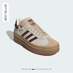 Adidas Originals Gazelle bold Cream White / Maroon / Magic Beige NWT size 7.5 US